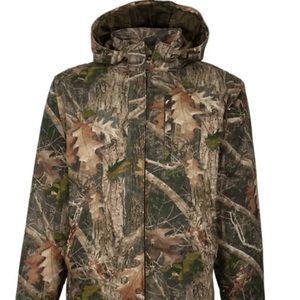 redhead blaze orange parka